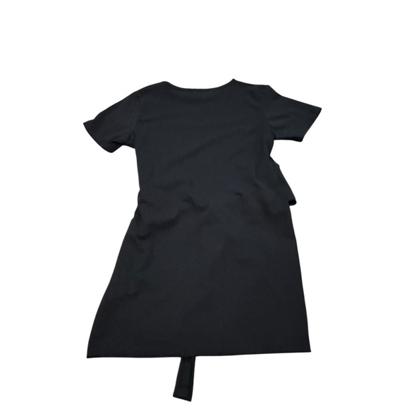 Boohoo Black Short sleeve Mini Dress front wrap tie size 10 - Picture 2 of 5
